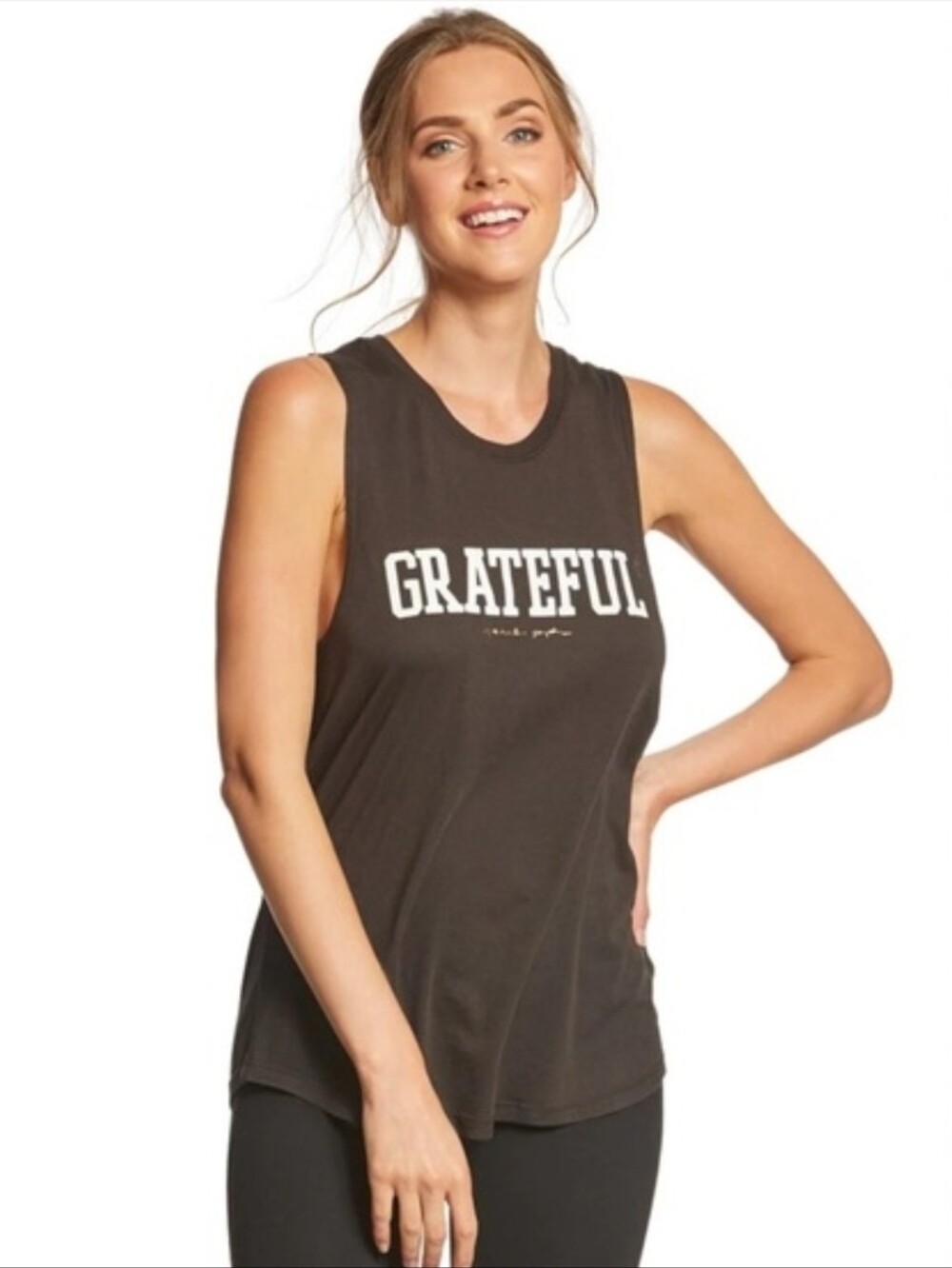 Spiritual Gangster Black 'GRATEFUL' Graphic Muscle Tank